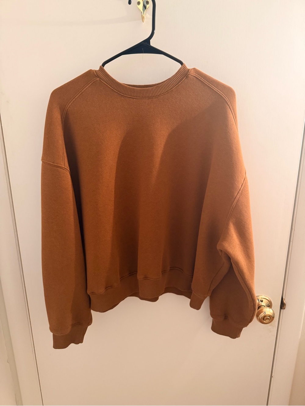 nuuds Cozy Crewneck Sweater in Rust Brown